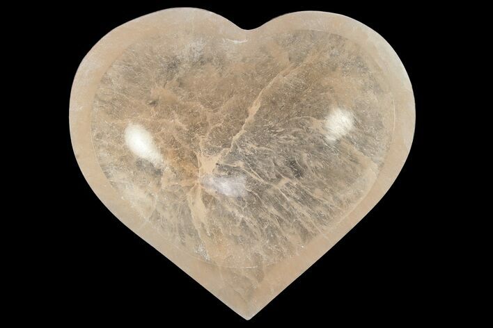 4" Polished, Orange Selenite Heart Shaped Dish - Photo 1